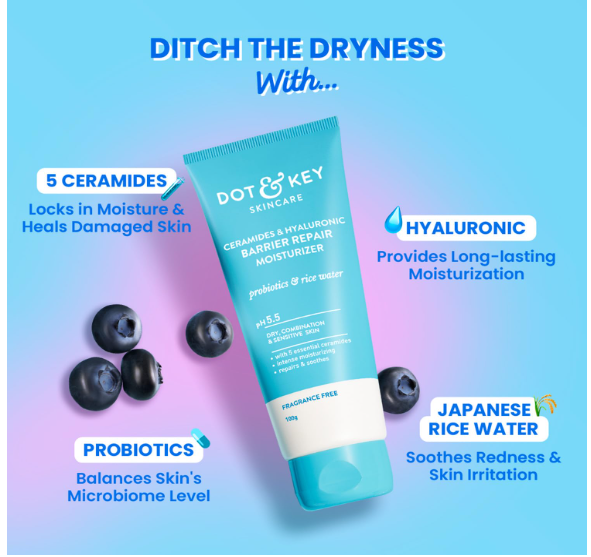 Dot & Key Ceramides Moisturizer with Hyaluronic for Intense Moisturizing