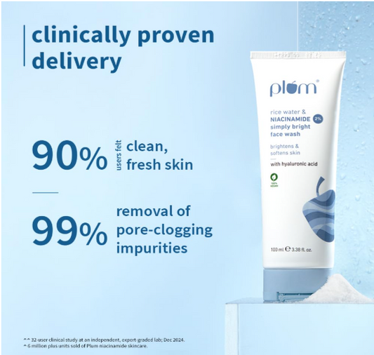 Plum 2% Niacinamide Simply Bright Face Wash With Rice Water 100 ml