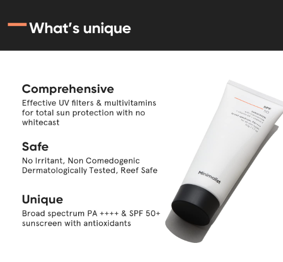 Minimalist Sunscreen SPF 50 PA++++, 50g (Pack of 1)