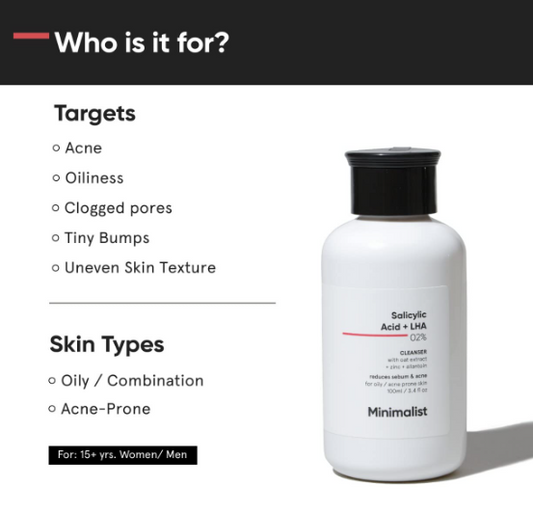 Minimalist Anti-Acne Salicylic Acid 2% Face Wash For Oily , Acne Prone Skin 100 ml