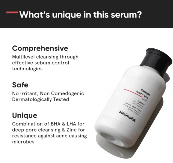 Minimalist Anti-Acne Salicylic Acid 2% Face Wash For Oily , Acne Prone Skin 100 ml