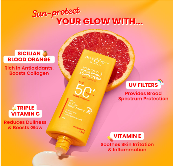 DOT &amp; KEY Vitamin C + E Super Bright Sunscreen Spf 50, 50G