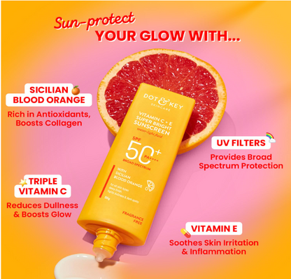 DOT &amp; KEY Vitamin C + E Super Bright Sunscreen Spf 50, 50G