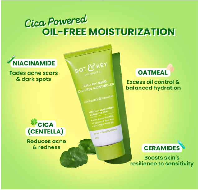 Dot &amp; Key Niacinamide + CICA (Centella) Oil Free Moisturizer for Acne Prone Skin 50g