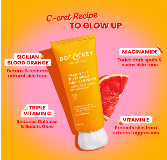 DOT &amp; KEY Vitamin C + E Super Bright Gel Face Wash For Glowing And Brightening Skin