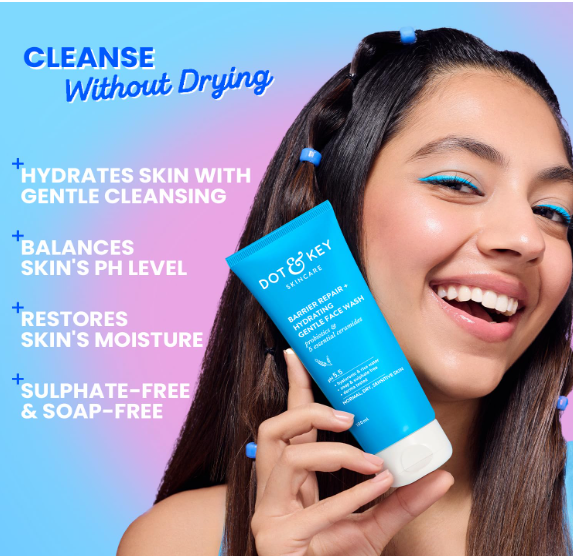 DOT &amp; KEY Barrier Repair + Hydrating Gentle Face Wash With Probiotic | Ceremide Face Wash