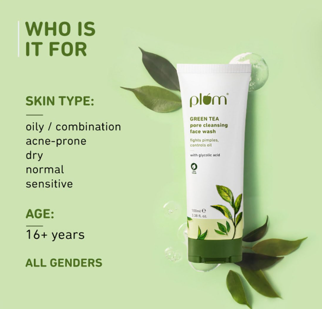 Plum Green Tea Pore Cleansing Face Wash for Oily, Acne Prone, Dry &amp; Combination Skin