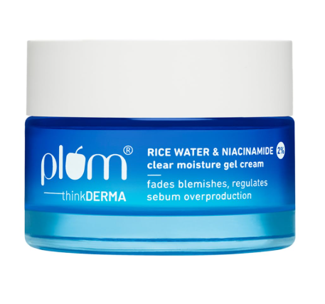 Plum 2% Niacinamide &amp; Rice Water Superlight Gel Cream Moisturizer for Face 50 g