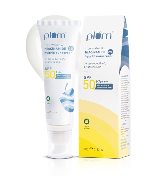 Plum 2% Niacinamide &amp; Rice Water Sunscreen SPF 50 PA+++  80g
