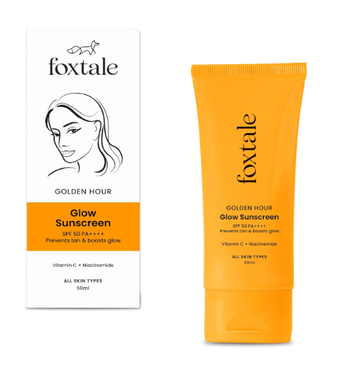 Foxtale SPF 50 Vitamin C Glow Sunscreen with PA++++ &amp; Niacinamide , 50 ml