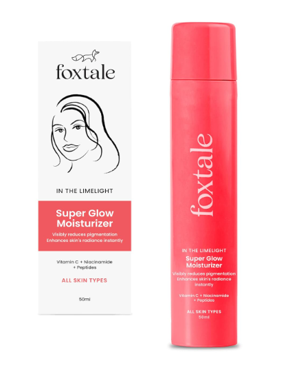 Foxtale Vitamin C Super Glow Moisturizer with Niacinamide &amp; Peptides , 50 ml