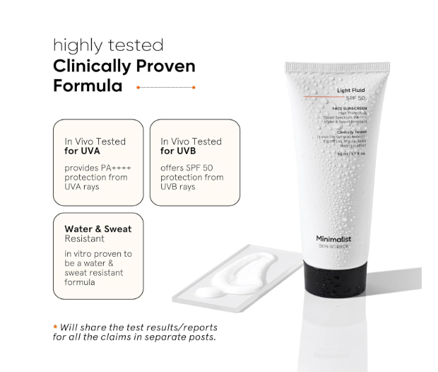 Minimalist Light Fluid Sunscreen SPF 50 for Oily Skin  50ml