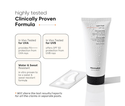Minimalist Light Fluid Sunscreen SPF 50 for Oily Skin  50ml