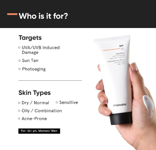 Minimalist Sunscreen SPF 50 PA++++, 50g (Pack of 1)