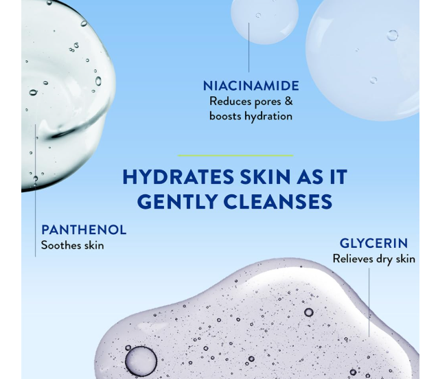 Cetaphil Paraben, Sulphate-Free Gentle Skin Hydrating Face Wash Cleanser with Niacinamide